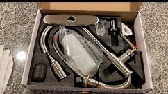 WOWOW Kitchen Faucets with Pull Down Sprayer, Brushed Nickel Unboxing