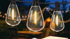 DAYBETTER 100ft Outdoor String Lights, with 24 Edison Vintage Shatterproof Bulbs, ST38 Waterproof Hanging Lights, Connectable and Dimmable Lights for Yard, Patio