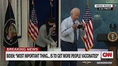 See Biden get his Covid-19 booster shot while talking to the press