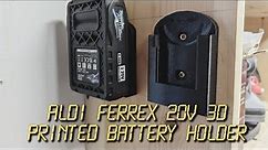 Aldi Ferrex tool system 3D printed 20v workshop battery holder