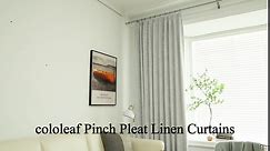 Pinch Pleated Curtains for Sliding Glass Door Linen Curtains 96 Inches Long Room Divider for Patio Door Home Office Bedroom Living Room with Blackout Liner 100" Wx96 L Light Kahki 1 Panel