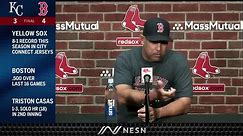 Alex Cora on a fly ball landing in the Green Monster light and taking a run off the board in the Red Sox 4-3 win over the Royals.