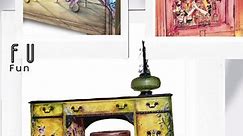 Painted Furniture w/ LOTS of color to create Furniture Art 🩷 #maximalism #paintedfurniture