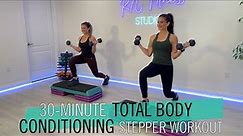 30-Minute Total Body Step Class w/ Dumbbells / Fat-Blasting Strength & Cardio Stepper Workout