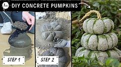 DIY Easy Concrete Pumpkins ! Simple DIY Fall Decor. LIGHTWEIGHT - Hypertufa