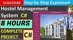 Hostel Management System in Csharp (C#, Visual Studio, MsSQL Server) Complete Project (Step by Step)