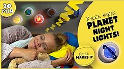 Kylee Makes Planet Night Lights - Calm Bedtime Routine for Sleeping Video for Kids!