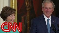 Bush's humorous return to White House