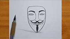 How to draw Hacker Face Mask | Haker Mask step by step | easy tutorial