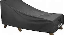ULTCOVER Waterproof Patio Lounge Chair Cover Heavy Duty Outdoor Chaise Lounge Covers - 72L x 28W x 30H inch, Black