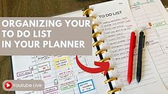 Organizing your to do list in your planner
