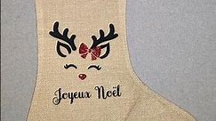 Project of the day (230) : Personalized stocking with cute reindeer 🦌🥰! #shorts #cricut #satisfying