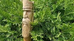 Walking Stick "FOREST KING" - carving a cedar wood spirit