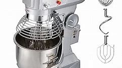 Happybuy Commercial Food Mixer 30Qt 1100W 3 Speeds Adjustable 94/165/386 RPM Heavy Duty 110V with Stainless Steel Bowl Dough Hooks Whisk Beater Premium for Schools Bakeries