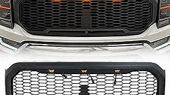 AMERICAN MODIFIED Front Grille Compatible with 2021-23 Ford F150, Replacement Mesh Grill w/DRL, w/o Camera Hole, Matte Black
