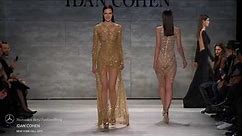 Model struggles with her sexy dress during Idan Cohen Fall/Winter 2015 fashion show (NYFW)