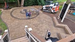 600 sq ft Paver patio installation with fire pit - time lapse