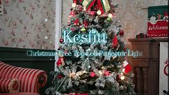 Kesfitt Christmas Tree Topper Lighted with 6 Projection Modes,Christmas Star Tree Topper Built-in LED Rotating Lights,Sliver 3D Glitter Dynamic Projection for Xmas Party Holiday Decorations