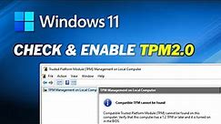 How to Check and Enable TPM 2.0 for Windows 11 Update (Full Guide)