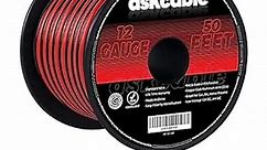 Askcable 12 Gauge 50 Feet Speaker Wire Cable 12AWG Speaker Wire 2 Conductors Wire Extension Cord Great Use for Car Speakers Stereos Home Theater Speakers Surround Sound Radio Black Red