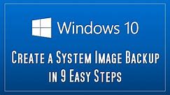 How to create a Microsoft Windows 10 System Image Backup in 9 simple steps plus the restore process.