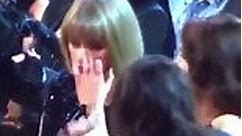 Taylor sheds a tear after missing a note during Grammys show