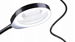Holulo Desktop Magnifying Glass 48 LED 10X Magnifying Lamp Lighted Magnifier with Clamp,31inch Gooseneck Daylight Adjustable Clip-on Flexible Craft for Reading, Hobbies, Crafts or Other DIY