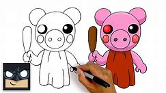 How To Draw Roblox Piggy 🐷 Step by Step