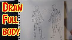 How To Draw A Body For Beginners From Bone To Muscle #art #drawingtutorial