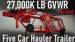 27k LB GVWR Gooseneck 5 Car Hauler Trailer (Red)