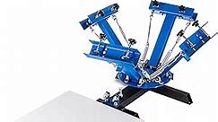 Screen Printing Press 4 Color 1 Station Silk Screen Printing Machine 21.7" x 17.7" Removable Pallet Screen Printing Machine Press for T-Shirt DIY Printing