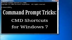 Command Prompt shortcuts for Windows 7