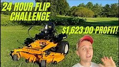 BUYING AND FLIPPING A ZERO TURN - 24 HOUR CHALLENGE - BUYING A RESELLING ON CRAIGSLIST!