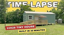 TIME-LAPSE: Watch A Crew Build A 14x28 Tiny House From Start To Finish In 30 Minutes!