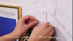 Picture Hangers Picture Hanging Kit Without Nails No Trace Adhesive Art Hanger for Bathroom Kitchen Home Door Closet, White (20 Pieces)