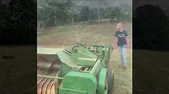Making Hay With a 1972 John Deere 24T Baler #johndeere #fordtractor