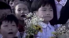 State funeral for founder of North Korea Kim Il-Sung in 1994. After his death he was declared Eternal President of North Korea.