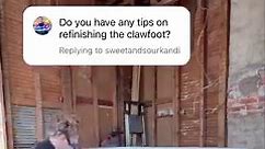 How to refinish a clawfoot tub:1. Remove any flaking paint & rust with the paint and rust-removing drill attachment. Make sure you wear a respirator mask. *** If you’re concerned - Test for lead paint first 2. We started sanding with 80 grit, then 120, then finished with 220. You can use an orbital sander as we did, or you can use sanding blocks.3. Vacuum and Tack cloth the entire exterior of the tub to remove any debris and dust.4. Using a foam roller, prime the tub with Rust-Oleum Clean Metal 