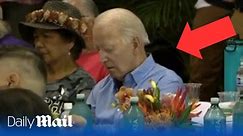 Watch: Joe Biden accused of sleeping during memorial service