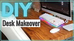 DIY Desk Makeover | How to Put Contact Paper on Desk *EASY Simple Wood Desk Transformation [ASMR]