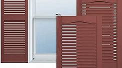 Mid America L11454027 TailorMade Cathedral Top Center Mullion, Open Louver Shutter (Per Pair), 14.5"W, Burgundy Red