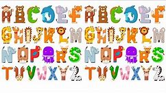 ABC Alphabet Animals | A to Z Animals for Kids | Alligator | Bear | Cat | Dog | Elephant | Flamingo