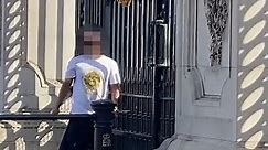 Man handcuffs himself to the main gates of Buckingham Palace