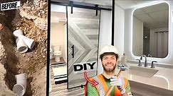 Incredible DIY Basement Bathroom Addition Timelapse From Start to Finish! (+$39,000 in Home Value!)
