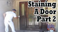 INSTRUCTIONS REFINISHING A FRONT DOOR. How to glazing a door & using door gel stains.