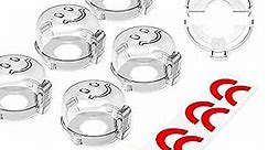 Stove Knob Covers(5 Pack) ACM Adhesive 1.26 in Diameter Inner Ring Child Proof Clear View Safety Gas Knob Covers