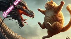 #cat and Dragon fighting for a treasure box