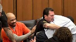 Chaos in courtroom: Victim's father lunges at serial killer