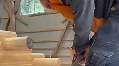 Wide axe ASMR 🪓 Building log cabin extension 🪵 #homewood #homedecor #woodworking #foryou | Super -M36