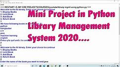 [MINI PROJECT] Library Management System In Python 2020.